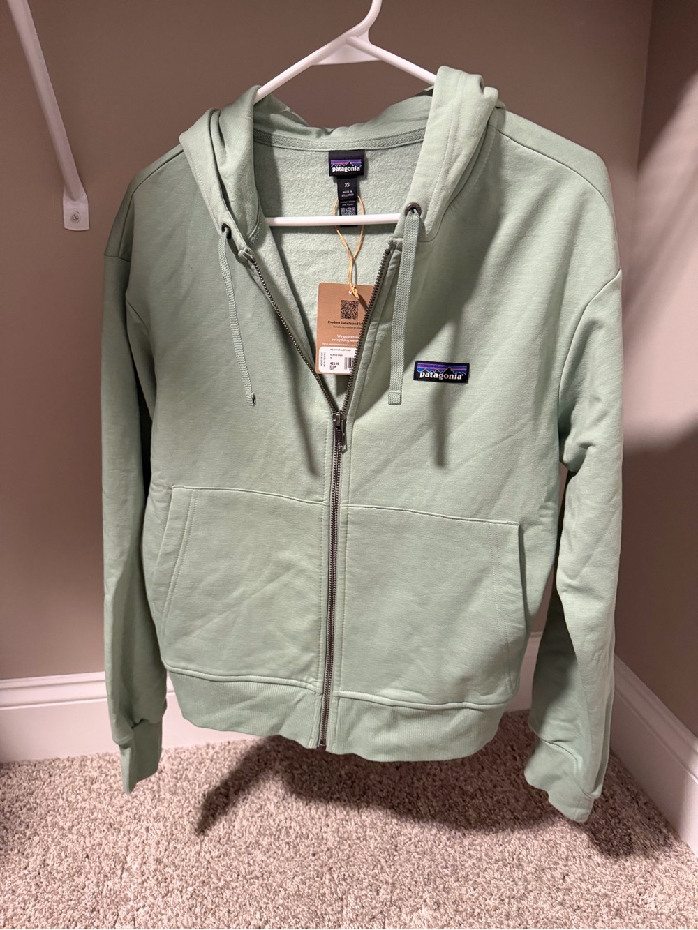 Patagonia Mint Green Zip-Up Hoodie